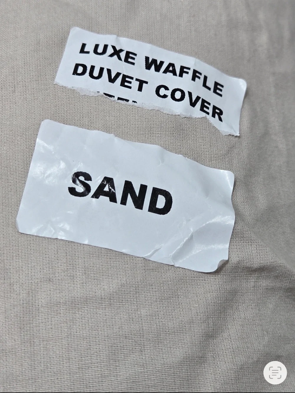 NWOT QUINCE Organic Luxe Honeycomb Duvet Cover Set King/Cal King Sand 0547